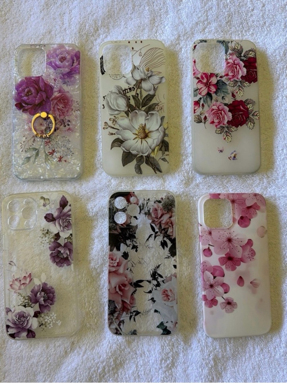 Floral Protective Phone Case in Pink & White - Elegant Blossom Design